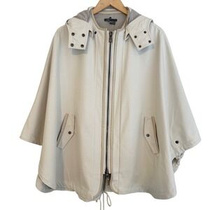 Vince Womens Zip Front Hooded Poncho Cape XS / S Rain Jacket Luxury Outerwear